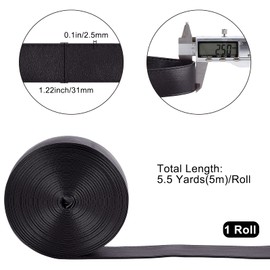 GORGECRAFT 5 m Long Double-Sided Leather Strips 30 mm Wide Shoulder Bag Leather Strap Roll Black Smooth Leather Cord Flat Cord DIY Handles Pet Collars Traction Ropes Belt