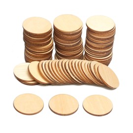 50Pcs Round Wood Discs for Crafts, 2 Inch Plain Natural Blank Wood Discs Slices Cutouts for Crafts, Coasters, Home Decorations or Ornaments