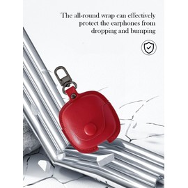Case for SHOKZ OpenDots ONE Earbuds,Stylish Retro Soft Protective,BOVUGAC Premium PU Leather Case Cover with Cleaning Kit & Lanyard for SHOKZ OpenDots ONE Accessories-Red