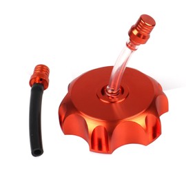 Asecupdat Motorcycle CNC Gas Fuel Cap With Single Way Vent Tube For 50cc 70cc 90cc 110cc 125cc SSR110 SSR125 Taotao DB10 DB14 SDG107 XPro YZ80 Kayo Pit Motorized Parts (orange)