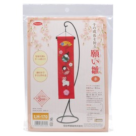 Takagi Fiber Panami LH170 Hinamatsuri Handicraft Crepe Kit, Praying for Child Growth, Red *Hanging Stand TD-5 (Sold Separately)