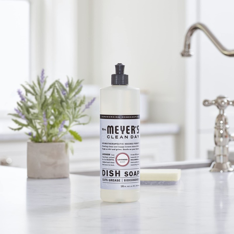 MRS. MEYER'S CLEAN DAY Liquid Dish Soap, Lavender Scent, 16