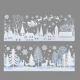 Davies Products Ltd 2 Long Snow Village Scene Window Decal Sticker Christmas winter decoration Stick