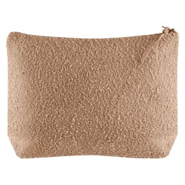 Textured Cotton and Polyester Toiletry Bag, 24 x 18 x 5 cm, Beige, 375 g/m²
