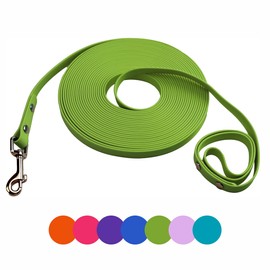 Dog Training Leash, Waterproof Long Dog Leash, Easy to Clean Long Line 6FT 10FT 15FT 30FT 50FT for Small, Medium, Large Dogs(Greenery, 33FT)