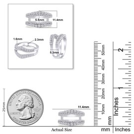 1 Carat Round Cut Lab Created Moissanite Diamond Double Row Pave Set Curved Enhancer Guard Ring In 14K White Gold Over Sterling Silver Jewelry (G-H Color, 1.00 Cttw) Size -10