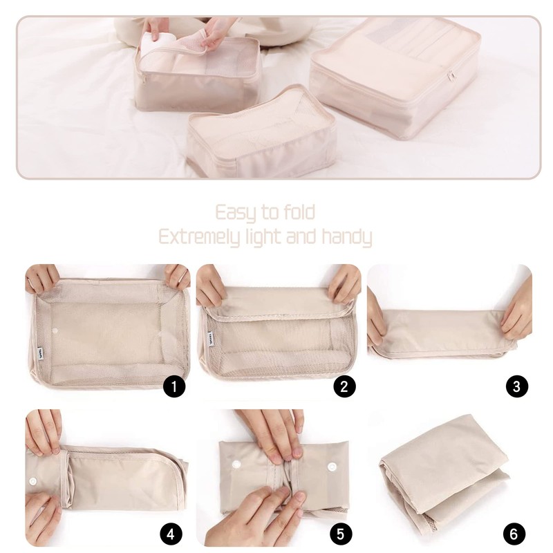 12Pcs Packing Travel Cubes for Suitcase Luggage Organizers with 5