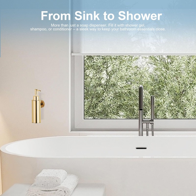 BGL Wall Mounted Soap Dispenser 304 Stainless Steel for Decoration
