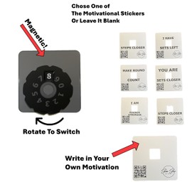 Sun Six Sport Magnetic Fitness Counter for Crossfit, Powerlifting, Weightlifting, and Bodybuilding, Used for Motivation Performance.