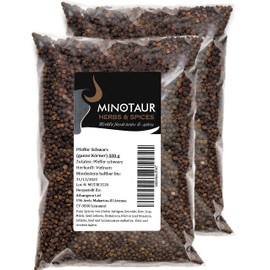 MINOTAUR Spices Pepper Black Peppercorns Whole 2 x 500 g (1 kg)