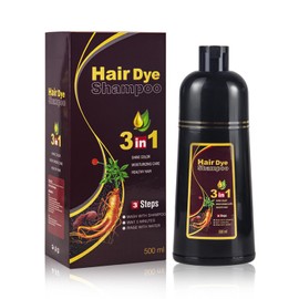Black Instant Hair Color Shampoo for Gray Hair, 3 In 1 Black Hair Dye Shampoo, 100% Grey Coverage, Easy Hair Dye Shampoo