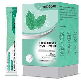 Oidooin Mouthwash Packets – Peppermint Mouthwash Strips for Fresh Breath,Airline Approved Travel Packets,Great for After Meals, Hotels,Dating Too (0.37 Fl OZ(Pack of 40))