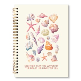 JRTW Christian Preppy Beach Notebook Journal, Coastal Ocean Colorful Seashell Aesthetic Journal for Women, Bible Journaling Notebooks for Note Taking, Spiral Notebook 5.5x8.3 Inch