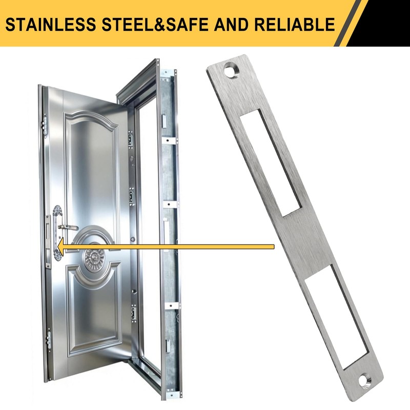 Opfiue Strike Plate Door Flat, 172mm x 23.7mm, Stainless Steel,
