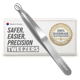 Rinocos Round Tip Tweezers, 316 Surgical-Grade Stainless Steel, Precision & Safety, Facial Hair & Eyebrow Tweezers