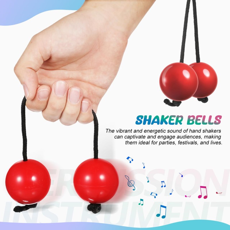 Alasum 2pcs Aslatua Rhythm Ball Handshaker Beginner Hand Percussion Instrument
