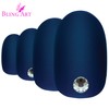 Bling Art False Nails Blue Matte Oval Medium Fake Acrylic