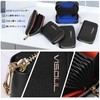 VISOUL Card Slots, Zipper Pockets, Credit Card Case, Genuine Leather,