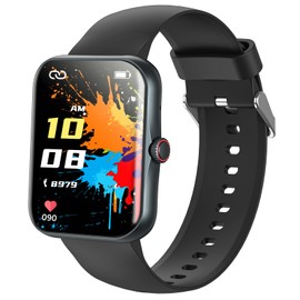 Alutoria Smartwatch Children, Children's Phone Watch, Sports Fitness for Children, 1.83 Inch HD Touch Screen, Notifications Messages, Fitness Tracker for Boys, Girls and Teenagers, Shiny Black