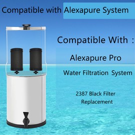 2387 Filter Replacement,for Alexapure Water Filter Replacement,Compatible with Alexapure Pro Water Filtration System - 2 Pack Black