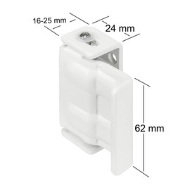 VORMANN Window Safety Door Lock Child Safety Burglary Protection White Plastic Coated Set of 2 (16-25 x 24 x 62 mm) Including Mounting Material Made in Germany
