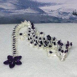 3D Printed Dragon, Articulated White and Purple Cherry Blossom Dragon, Fidget Toy ADHD Autism, Home Office Decor Executive Desk Toy- D017-BPU-DR