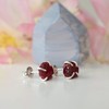 Designs by Nature Gems Raw Ruby Stud Earrings in Sterling