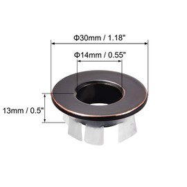 uxcell Sink Overflow Covers Kitchen Basin Trim Round Hole Caps Insert Spares Oil Rubbed Bronze 3 Pcs