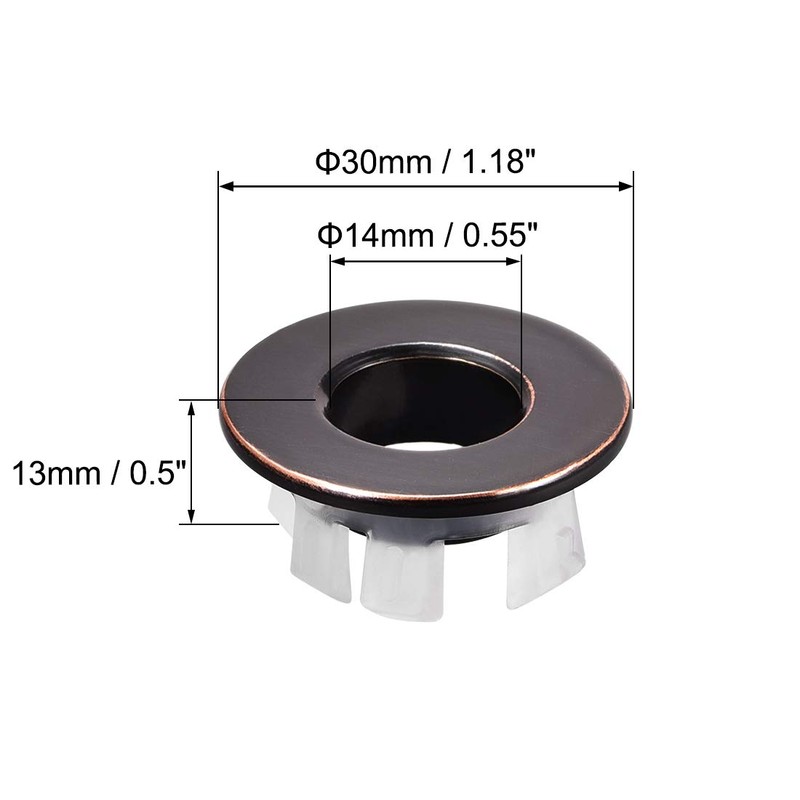 uxcell Sink Overflow Covers Kitchen Basin Trim Round Hole Caps