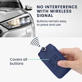 kwmobile Key Cover Compatible with Renault 4 Button Car Key Smart Key (only Keyless Go) - Faux Leather Car Key Fob Protector - Dark Blue