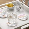 HAOCOO Coasters Stylish Ceramic Marble Pattern Cork Back Round Set