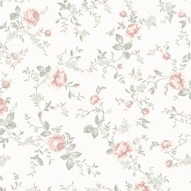 Floral Peel and Stick Wallpaper Boho Flower and Leaf Contact Paper Removable Self Adhesive Waterproof Wall Paper for Decorative Bedroom Bathroom Home Wall Furniture Decal 17.32inW 118.11inL