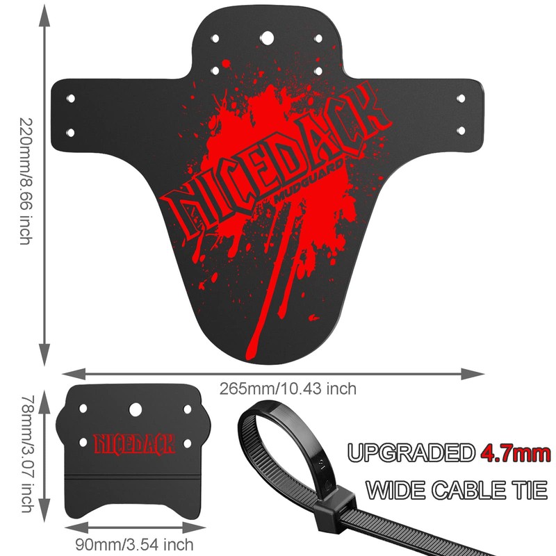NICEDACK Mud Guard, 2Pcs MTB Bicycle Mudguards for 26" 650B