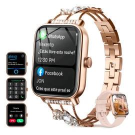 Reloj Inteligente Smartwatch Bluetooth Llamadas Para Alexa, Smart Watch Mujer, 2 Correas, Notificaciones De Apps, Lp68, 100+ Modos Deportivos, Monitor Cardíaco Y Sueño, Compatible Con iPhone Y Android