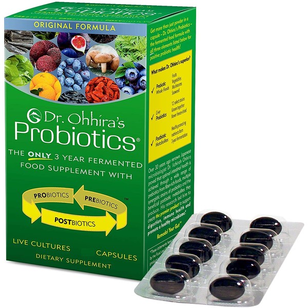Dr. Ohhira’s Probiotics Original Formula with 3 Year Fermented Prebiotics, Live Active Probiotics and The only Product with Postbiotic Metabolites, 100 Capsules