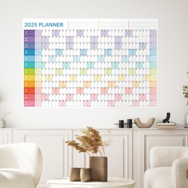 2025 Wall Calendar - Yearly Wall Calendar 2025, January 2025 - December 2025, 23.1"X 34.6" (Open), Full Year Calendar One Page, Annual Year Calendar with Stickers, Holidays