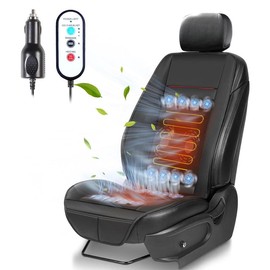 3 in 1 Cooling and Heated Control Car Seat Covers,Cooling Comfortable Seat Cover, Universal Seat Cushion for Four Seasonsr&Massage - Color: Black2