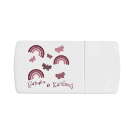'Butterflies and Rainbows' Pill Box with Tablet Splitter (PI00030692)