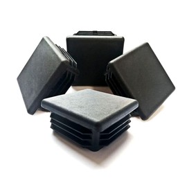 CaSuTong 2" Black Plastic Plugs, Insert, Glide Protection, Square Tubing End Caps for Metal Tubing (12 Pack)