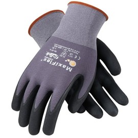 PIP MaxiFlex Ultimate 34-874T Grey/Black Small Nylon Work Gloves - Nitrile/Nitrile Foam Palm & Fingers Coating - 8.1 in Length - 34-874T/S [PRICE is per DOZEN]