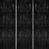 DECOCKRAT 3 Pack Foil Fringe Backdrop - Black Shiny Tinsel