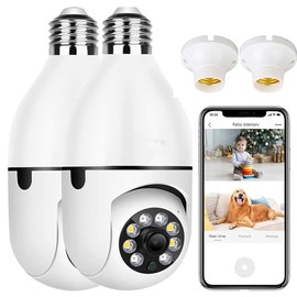 2PCS C?mara de Seguridad, Hd 1080P C?mara de Seguridad Inal?mbrica Wifi