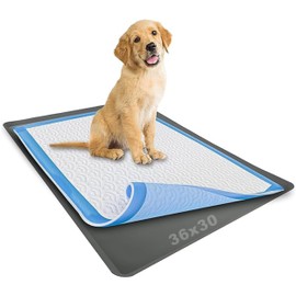 TidyFriend Dog Pad Holder Tray for 30 x 36 Inches Training Pads - 2 Pack, Silicon Wee Wee Pad Holder, No Spill Pee Pad Holder for Dogs - Easy to Clean and Store Perfect for Dog Potty Tray (Grey)