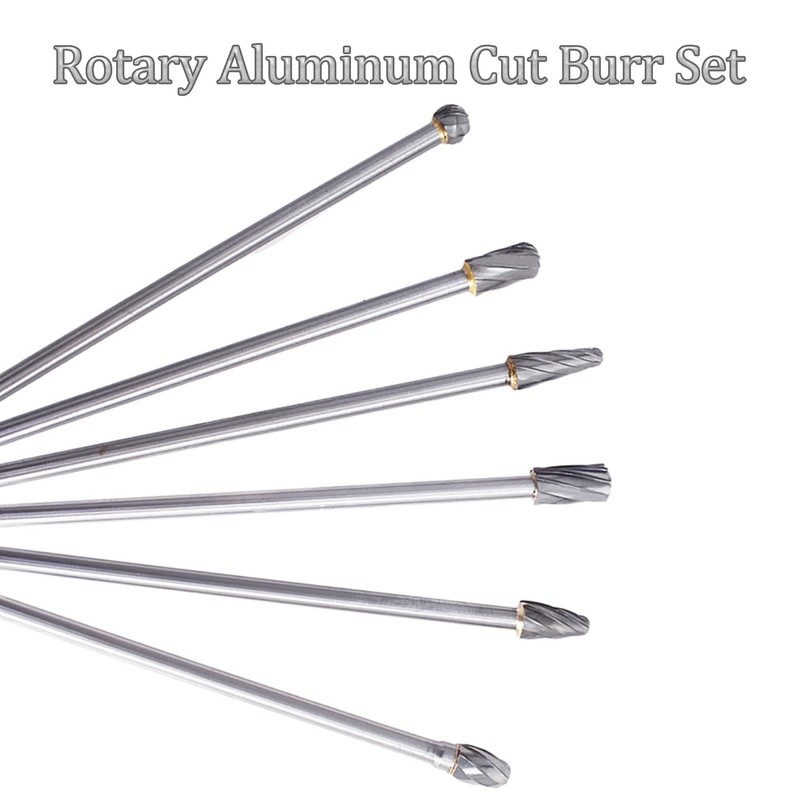 kimllier 6Pcs 10mm Rotary Aluminum Cut Burr Set 6mm 1/4