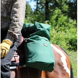 TrailMax Original Saddlebags for Horse Trail Riding with Detachable Cantle Bag, 600-denier Machine Washable Polyester, Orange