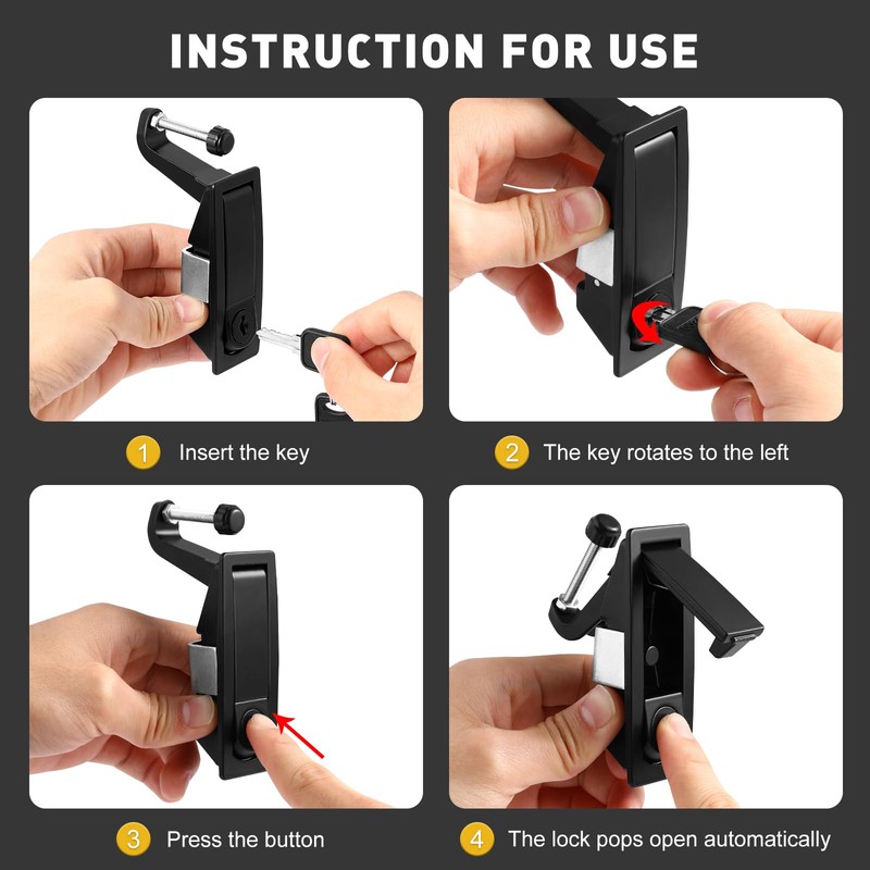 VILLCASE 2Pcs Compression Latch Lock Zinc Alloy Adjustable Sealed Large