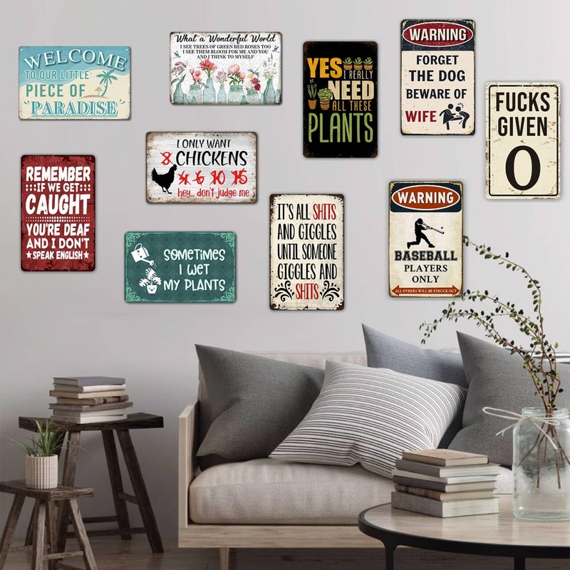 QYAYIK Tin Bar Sign 12 x 8 Inch - Men,