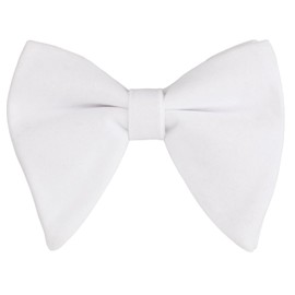 Alizeal Velvet Pre-tied Adjustable Bow Tie for Men Oversize Formal Solid Tuxedo Bow Tie, White