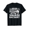 Squash Giocatore Vecchio Uomo Con Squash Racchetta Squash Maglietta