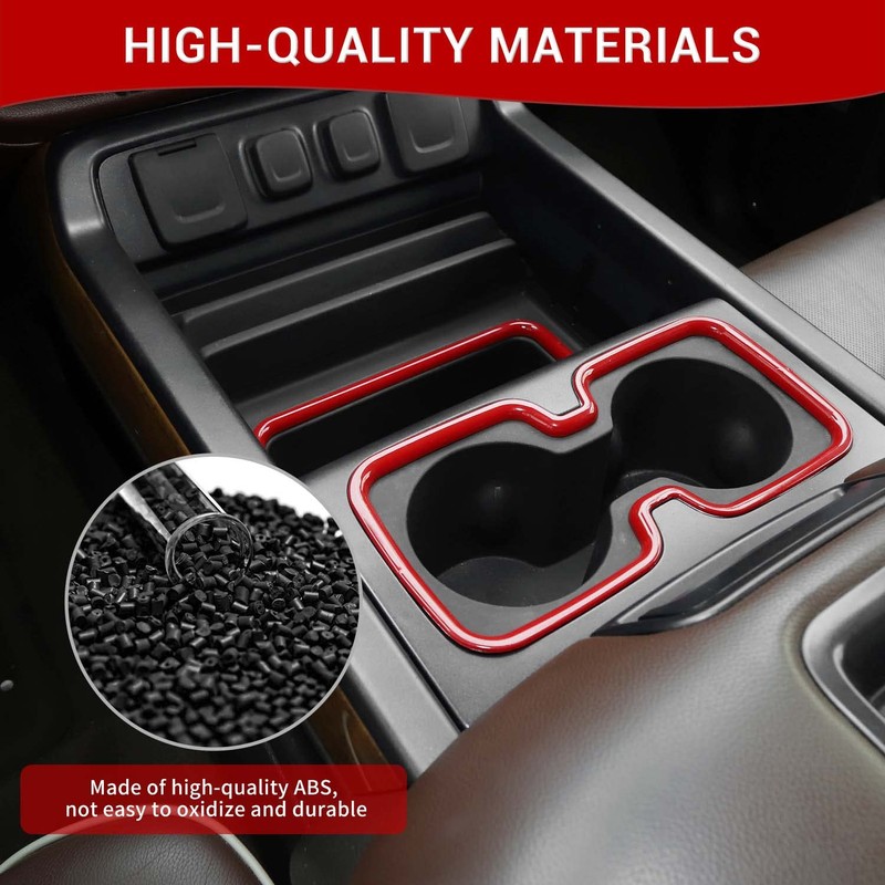 PDKLIN for Silverado Center Console Storage Bin Trim & Cup